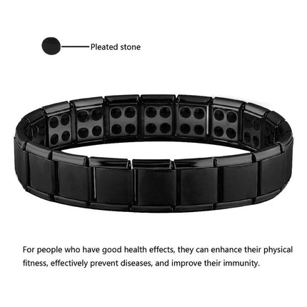 New Stainless Steel Black Germanium Magnetic Chain Link Bracelet for Women Men Health Care Energy Jewelry Snoring Bracelet