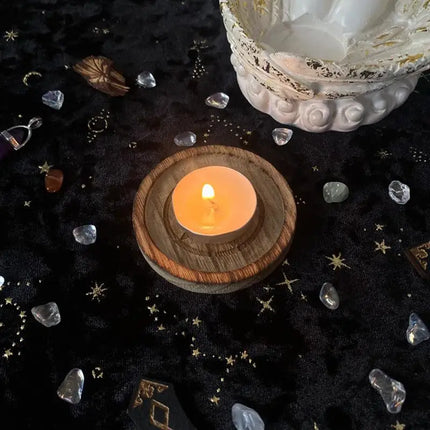 Altars Plate Witchcraft Wiccan Divination Decors Candle Holders Candlestick Tray Candle Stand Divination Meditation Pagan