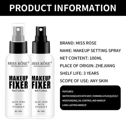 Miss Rose 100ml Makeup Fixing Setting Mist Photo Finish Primer Water Set & Refresh Spray