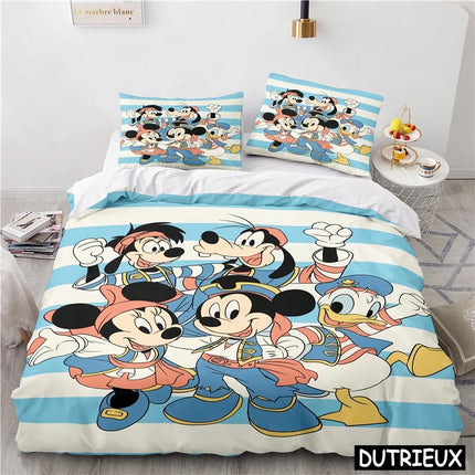 Lovely Mickey Minnie Mouse Duvet Cover & Pillowcase Set Twin Full Queen King Size Bedding Set Soft Comforter Cover Set Bedspread