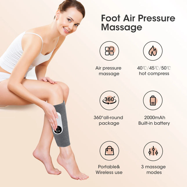 Wireless Air Pressure Calf Massager Electric Leg Massage Device 3 Mode Airbag Compresstion Promote Blood Circulation Instrument