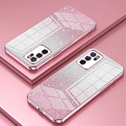 Gradient Glitter Plating Clear Phone Case For Samsung Galaxy A55 A35 A25 A15 A05 A05S A54 A34 A24 A14 A04s Soft Silicone Cover