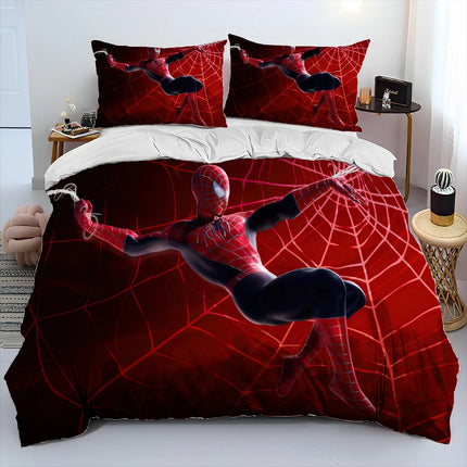 23 Style Spider Man Cartoon Marvel Comforter Bedding Set,Duvet Cover Bed Set Quilt Cover Pillowcase,Queen Bedding Set Adult Kids