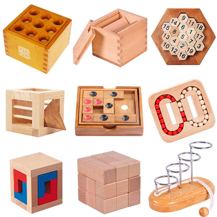 Classic IQ 3D Wooden Puzzle Adults And Children Casse Tete Brain Teasers Difficult Regalos Cumpleaños Niños Para Invitados