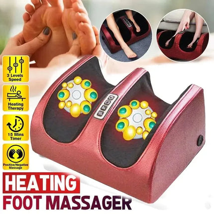 Electric Foot Massager Shiatsu Kneading Deep Tissue Relax Heated Roller Calf Relief Fatigue Muscles Vibrator Foot Spa Machine