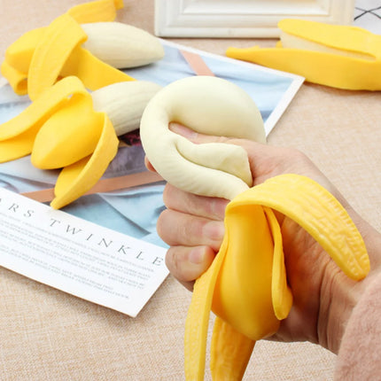 Cute Spoof Peeling Banana Squish Fidget Toys Kneading Squeeze Stress Reliever Toys Kids Stress Relief Finger Squeeze Games