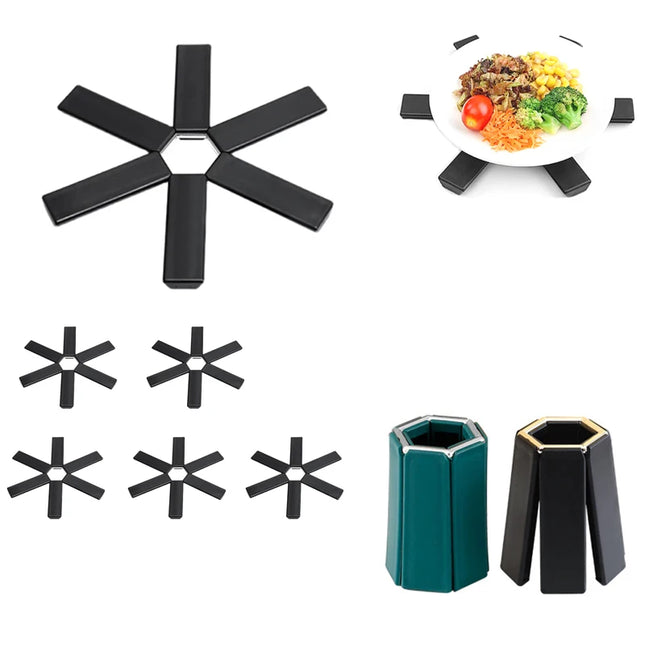 Kitchen Table Mats Heat-resistant Foldable Anti Slippot Dining Table Decoration Mat Dining Plate Coaster Silicone Accessories