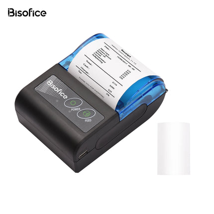 Bisofice Mini Thermal Printer Wireless USB Receipt Bill Ticket Printer with 58mm Print Paper Compatible with iOS Android Windows