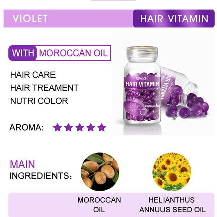 30PCS Hair Vitamin Capsule Keratin Oil Smooth Silky Hair Serum Moroccan Oil Anti Hair Loss Repair Damaged Hair Essential Oil