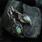 Elegant Oval Green Stone Silver Dangle Earrings - Vintage Style Jewelry
