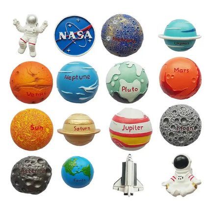 Creative Fridge Magnet 3D Astronaut Universe Space Resin Decorative Dishwasher Magnets For Kitchen Home Office Whiteboard