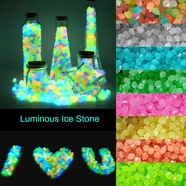 Outdoor Luminous Stones Glow In Dark Garden Pebbles Fish Tank Decoration Pebble Rocks Aquarium Mix Color 50/100pcs