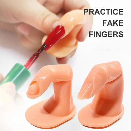 1~5PCS Nail Art Trainer Practice Training Finger Model For Acrylic Gel Manicure Salon Tools Simulation Fake Finger Nail Pieces