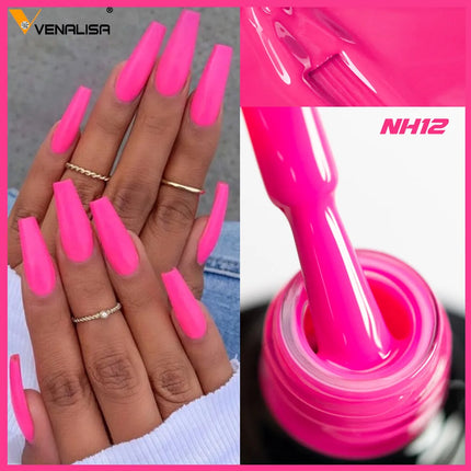 VENALISA 7.5ml Nail Gel Polish Ultra Bright Summer Neon Color Semi Permanent Soak off UV LED Fluorescence Gel Nail Varnish