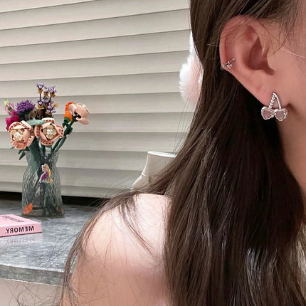 Liquid Silver Animal Stud Earrings - Unique Y2K Aesthetic Jewelry Piece