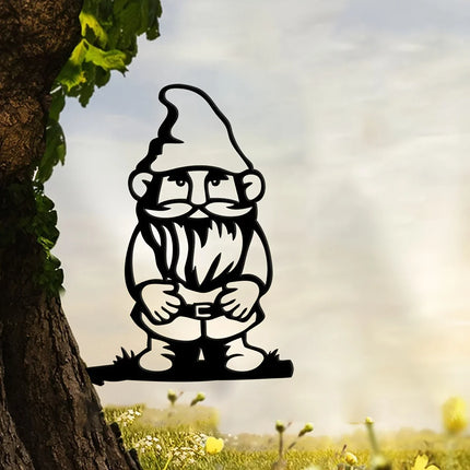 1pcs Metal Gnome Sweet Gnome Garden Gnome Figurine Cutout Rustic Outdoor Home & Garden Decor Housewarming Gift