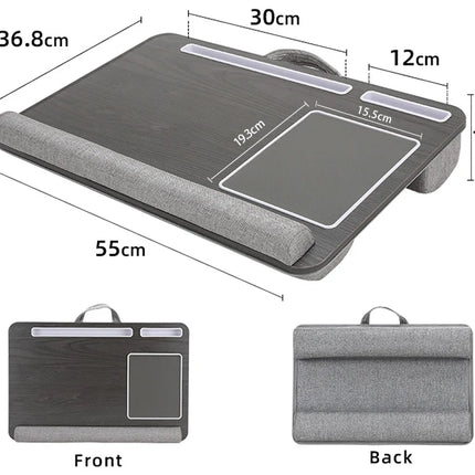 Multi Purpose Laptop Desk Leg Table Design of Double Groove Anti Slip Bar Embedded Mouse Pad Use with Sofa Bedroom Portable