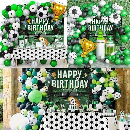 123PCS Football Themed Balloon Arch Set Birthday Party Aluminum Film and Football Balloons for Indoor and Outdoor Decoration