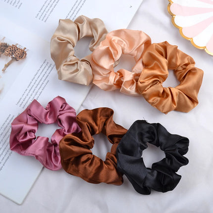 3.9 inch Women Silk Scrunchie Elastic Handmade Multicolor  Hair Band Ponytail Holder Headband Hair Accessories