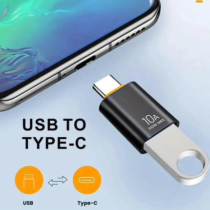 10A OTG Type C Female to USB A Male USB 3.0 to Type-C Converter  Fast Charging Data Adapter for Laptop Xiaomi Samsung Oneplus