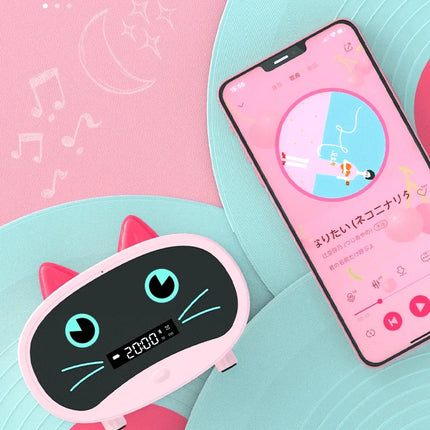 1PCS Cute Cat Bluetooth Speaker with Alarm Clock Portable Bluetooth 5.0 Wireless Speaker Stereo Sound Box Music Player Subwoofer