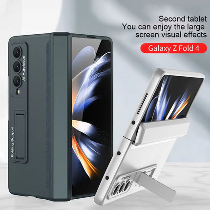 Case For Samsung Galaxy Z Fold 6 5 4 3 2 5G Magnetic Adsorption Hinge Protection Phone Cover Kickstand Hard Plastic Magnet Case