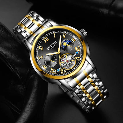 Fashion Hollow Business Tourbillon Automatic Mechanical Watch for Men