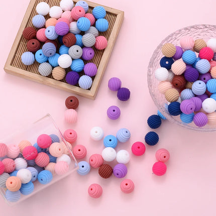 15mm 10Pcs/Lot Silicone Beads Baby Teething Beehive Round Food Grade Beads for DIY Threaded Silicone Beads Baby Teethers