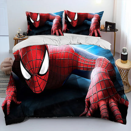 23 Style Spider Man Cartoon Marvel Comforter Bedding Set,Duvet Cover Bed Set Quilt Cover Pillowcase,Queen Bedding Set Adult Kids