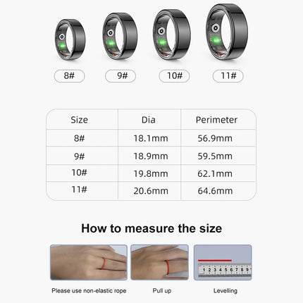 COLMI R02 Smart Ring Military Grade Titanium Steel Shell Health Monitoring IP68 & 3ATM Waterproof Multi-sport Modes