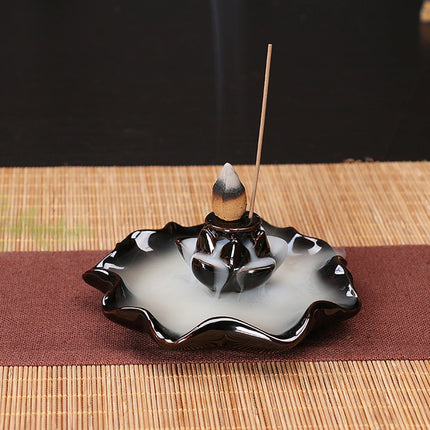 Ceramic Incense Burner Waterfall Backflow Smoke Censer Creative Incense Ornament Burner Home Decorative Crafts for Living Room