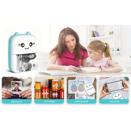 Cute HD Photo Printer Mini Drucker Thermal Adhesive Label Portable Makeid Inkless Bluetooth Multi-function Miniprint for Sticker