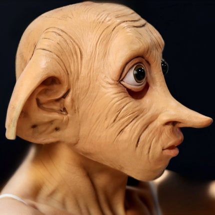 Funny Dobby Latex Mask Novelty Halloween Elf Props Full Face Elf Ears Latex Masquerade Costume Cosplay Accessories Props