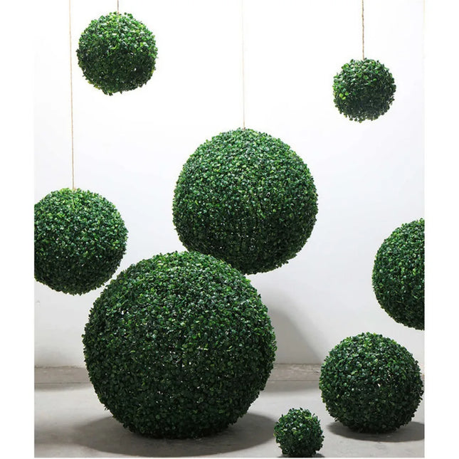 Artificial Plant Boxwood Topiary Ball Faux Plants Decorative Grass Balls UV Protected for Home Patio Garden Balcony Wedding