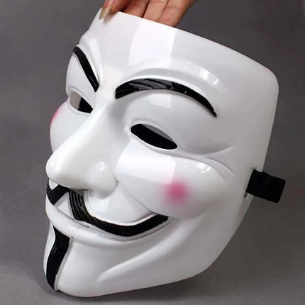 1/12 PCS Hackers Mask White V For Vendetta Halloween Face Mask Costume Cosplay Party