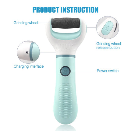 Wireless Foot Grinder USB Recharge Waterproof Anti Callus Dead Skin Cracks Pedicure Shaver Remove Dry Dead Cracked Safe Painless