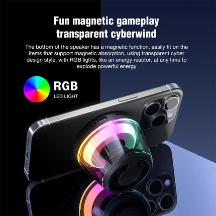 Magnetic Bluetooth Speaker RGB Mini Portable Speaker Magnetic Phone Holder Ring Wireless Sound Box Bluetooth Speaker Tower