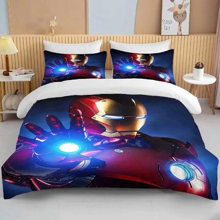 10 Sizes Marvel Iron Man Bedding Set Cartoon Anime Duvet Cover Comforter Pillowcase Boys Girls Children Adults King Bed Set