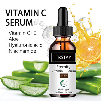 TRSTAY Vitamin C Serum for Face Moisturizing Oil Control Shrink Pores Deep Anti Wrinkle Spots Fade Fine Line