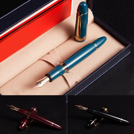 Yongsheng 630 Fountain Pen Long Knife 14K Gold F M Nibs Piston inking Gold Clip school supplies office Business Writing ink pens