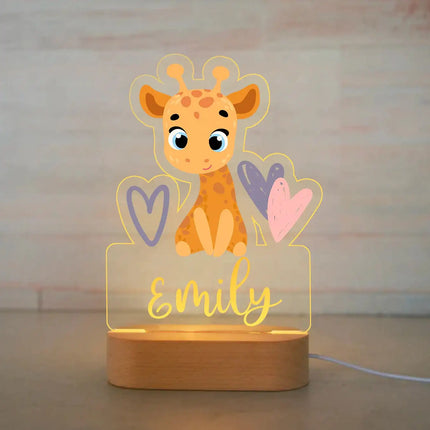 Personalized Children Animal Night Light Custom Name Acrylic Lamp For Baby Kids Bedroom Home Decoration Neonate Birthday  Gift