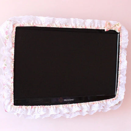 24-48INCHES Fabric TV Circle Power on Without Taking Out Dust Cover Monitor Screen Home Decorations Dust Cover with Elastic