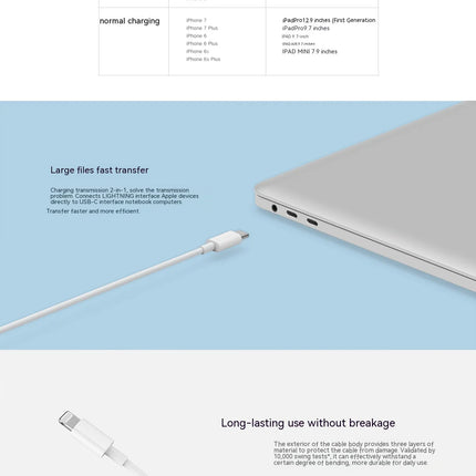 Xiaomi USB C -Lightning Cable for iPhone 14 13 12 11 Pro Max XS XR iPad PD 27W/20W Fast Charging Type C to Lighning Cable Data