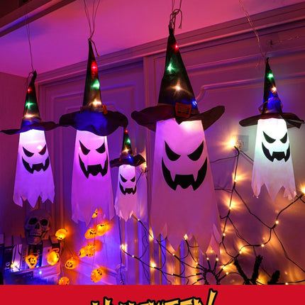 Halloween Theme LED Lights Pumpkin Ghost Lights String for Courtyard Store Hanging Decorations Terror Atmosphere Party Decor