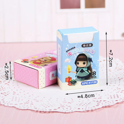 1Box Cute Kawaii Matches Eraser Lovely Colored Eraser for Kids Students Kids Creative Item Gift