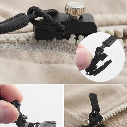 Universal Zipper Repair Kit Quick Instant Detachable Zipper Head Replacement Zipper Slider Pull for Jacket Bags Coat Free Sewing