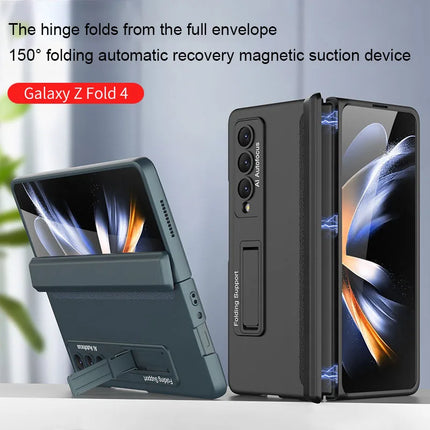 Case For Samsung Galaxy Z Fold 6 5 4 3 2 5G Magnetic Adsorption Hinge Protection Phone Cover Kickstand Hard Plastic Magnet Case