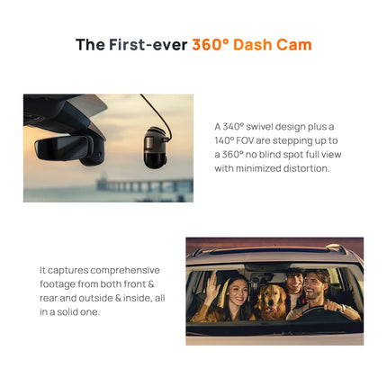 70mai Dash Cam Omni X200 360° Full View Built-in GPS ADAS 70mai Car DVR X200 Camera 24H Parking Monitor eMMC Storage AI Motion