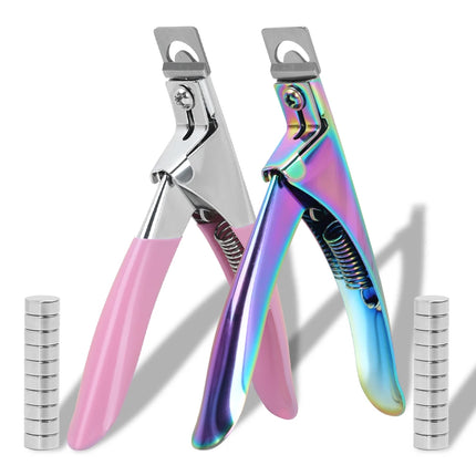 Professional Nail Art Clipper U-cut Stainless Steel Nail Cutter Scissors French False Trimmers Cutters Nail Art Tools With Magne