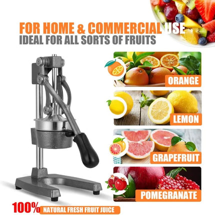 Commercial Heavy Duty Cast Iron Hand Press Manual Orange Citrus Lemon Lime Grapefruit Pomegranate Fruit Juice Squeezer Machine